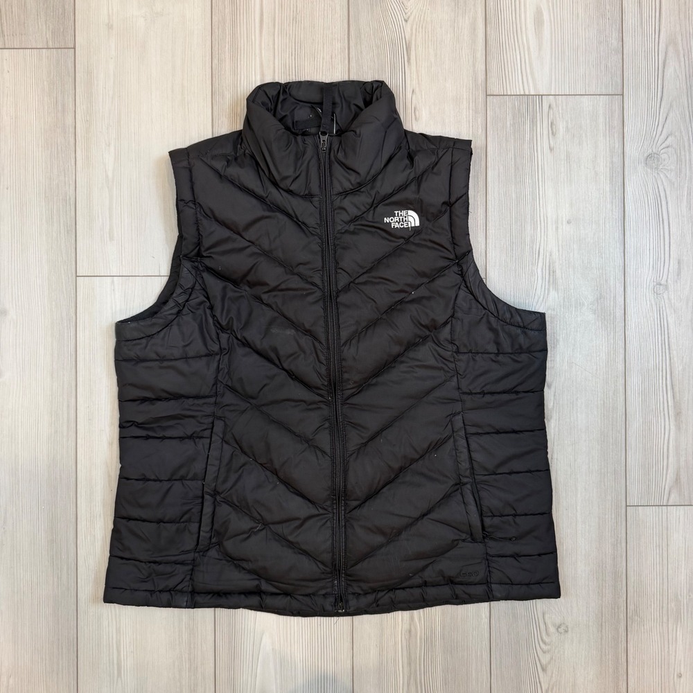 The North Face Womens Alpz 2.0 550 Down Puffer Vest Black Chevron Quilt XL